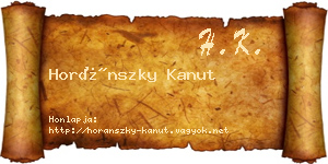 Horánszky Kanut névjegykártya